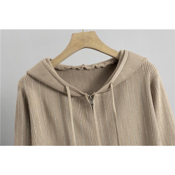 Stay Cozy and Fashionable with Women s Sweaters in Top And Skirt Set Style Hot diamond cardigan jacket for women