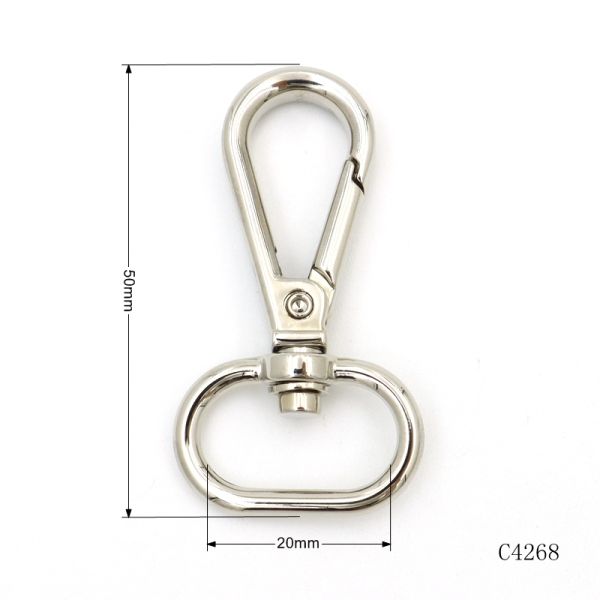 20mm Swivel Snap Hook Shiny Swivel Eye Hooks Silver For Handbag Straps