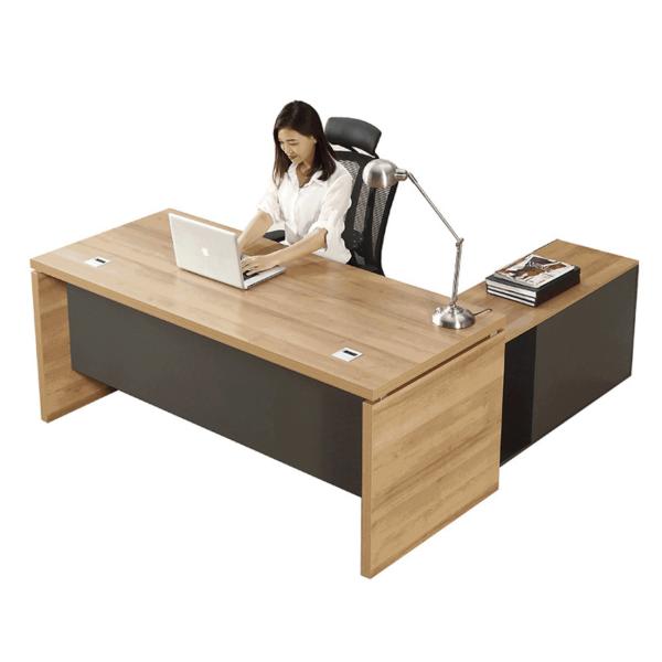 42mm Thick MDF Aluminum Executive Staff Table L Shaped E1 Panel