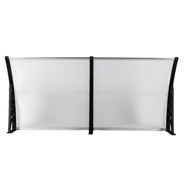 Soundproof 200x100 Canopy Rain Cover , Polycarbonate Porch Canopy Black Holder