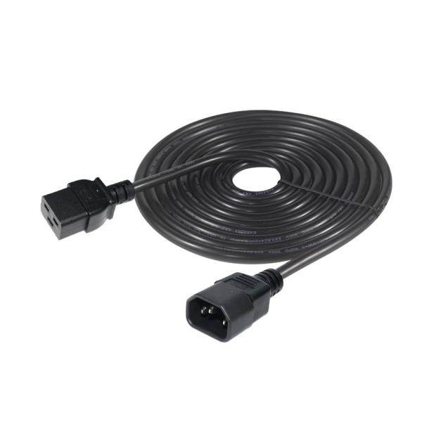 IEC C19 から C14 電源コード 16AWG 250V 1.8m 工業機器用
