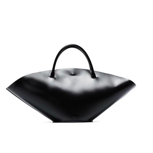 Fan Shaped PU Shoulder Bag 28cm 19cm Leather Shopping Tote Bag