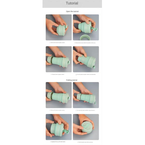 350 мл 500 мл Силиконовая путевая чашка для кофе складная OEM ODM