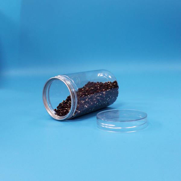 PET Cylinder Round Plastic Sealable Clear Jar Packaging Nut Jar Lid Food Standard