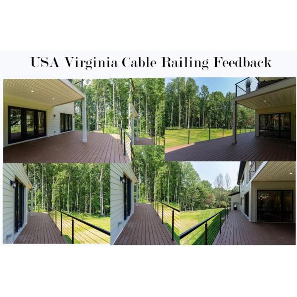 Перила балкона террасы поручня океана, на открытом воздухе перила кабельной проводки поручня