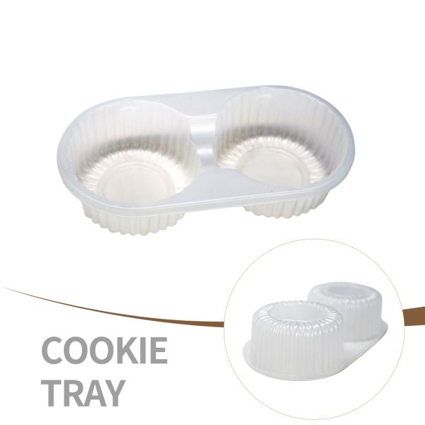 Factory customized 2 cavity round high transparency PP vacuum formed tray for cookies and mooncakes