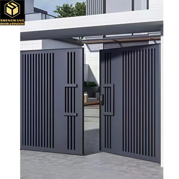 Black Sliding Screen Copper Garden Gate With Aesthetically Copper Door