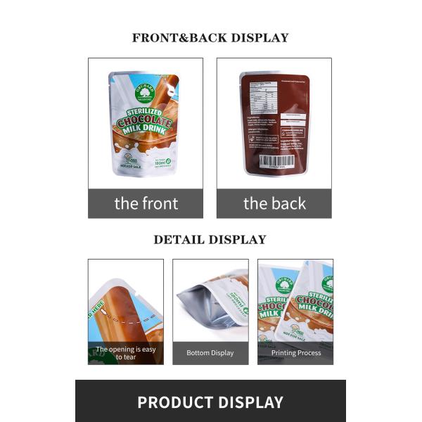 OEM ODM Plastic Aluminum Foil Stand Up Garment Packaging Bag Sealed Packaging Bag For Milk