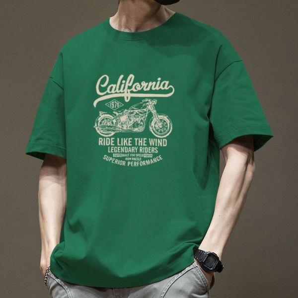 Men's High Quality Regular Fit Short Sleeve T-Shirt with Custom Logo Printed Using DTG Technology