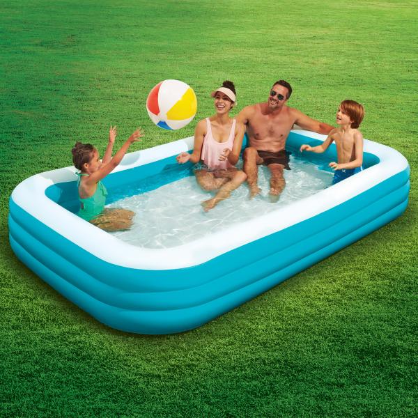 120 x 72 x 22.00 Inches Inflatable Rectangular Pool Perfect for Backyard Garden Fun