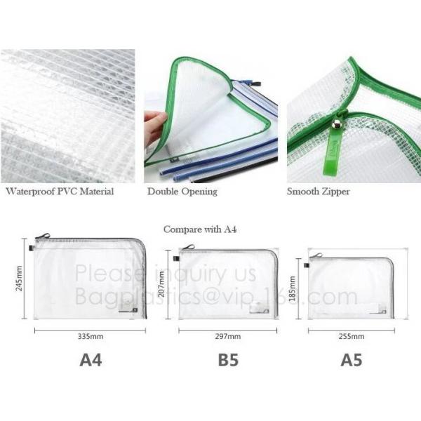Office Stationery Plastic Pp File Bag A4 Document Pouch B6 Zipper Wholesale File Folder Bag School Stationery Supplies,