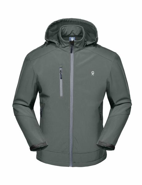 100% Polyester Water Repellent Custom Outdoor Clothing Removable Hood Breathable Inner Fleece