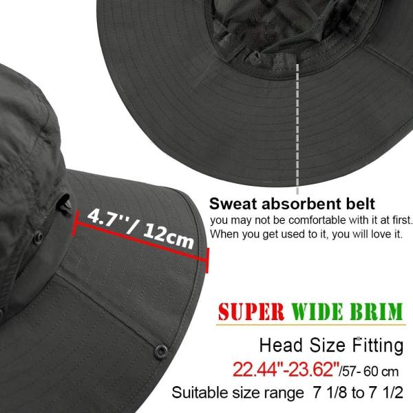 Wide Brim Bucket Hat Foldable Boonie Hat for Fishing Hiking Garden Safari Beach Breathable for Fishing, Hiking, Camping