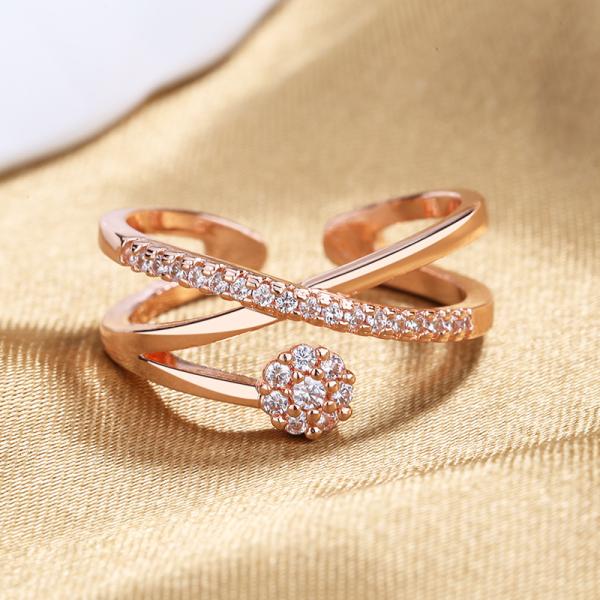 AAA CZ Stones Sterling Silver Women's Ring Adjustable