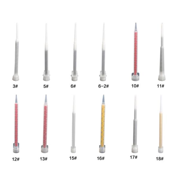 Epoxy mixing tip, plastic static mixer, plastic mixing nozzle for epoxy cartridge
