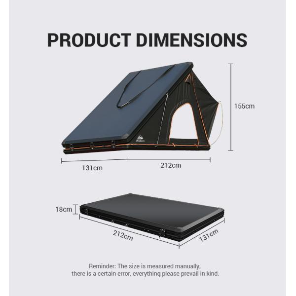 Hard Shell Roof Top Tent 3000mm Waterproof for 2 Adults
