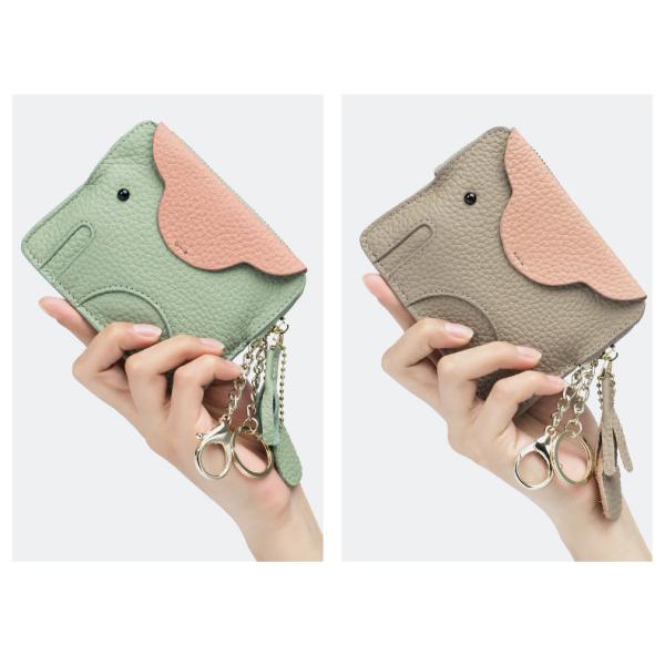 Первый слой коровьей кожи Женский кошелек Новый слон Творческий тазл Застежка сумка кожаная ключевая сумка монета сумка