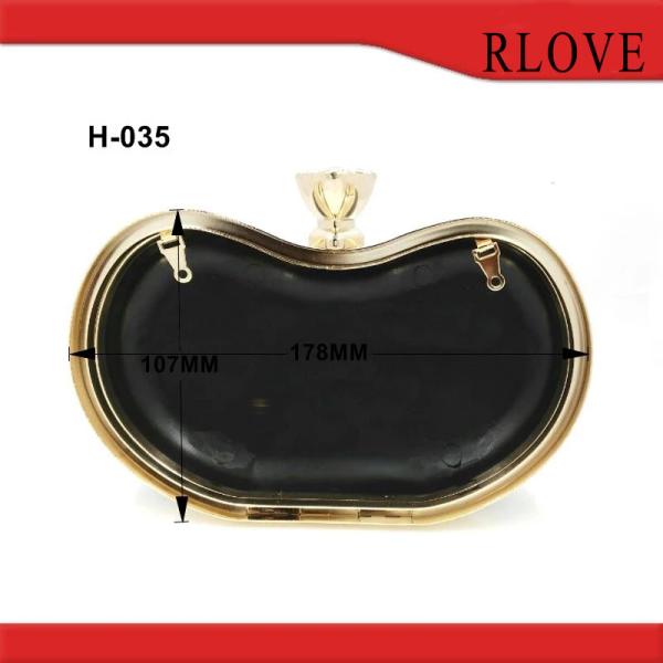 High Quality Wholesale Customized Gold Clutch Bag Box Iron Metal Purse Clutch Frame
