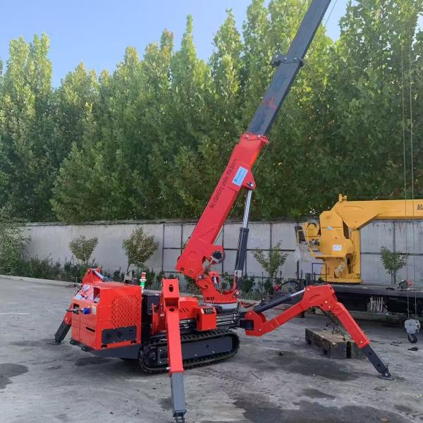 Customizable 3 Ton Spider Crane With Telescopic Boom And Dual Power Source Options