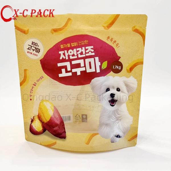 Sacs d'emballage Sacs debout Sacs d'emballage de nourriture pour animaux de compagnie Plastique pour nourriture pour chiens pour chats 500g 1kg 2,5kg Sacs PE personnalisés