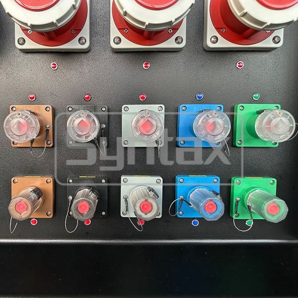 Syntax MD5 IP67 Waterproof 500A Three Phase HDPE Portable Power Distribution Box on Wheels with Powerlocks 500A for FIFA Sporting Events In Qatar