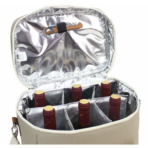 Resuable 6 Pack Beer Cooler Bag , Insulated Wine Cooler Tote Bag OEM Design