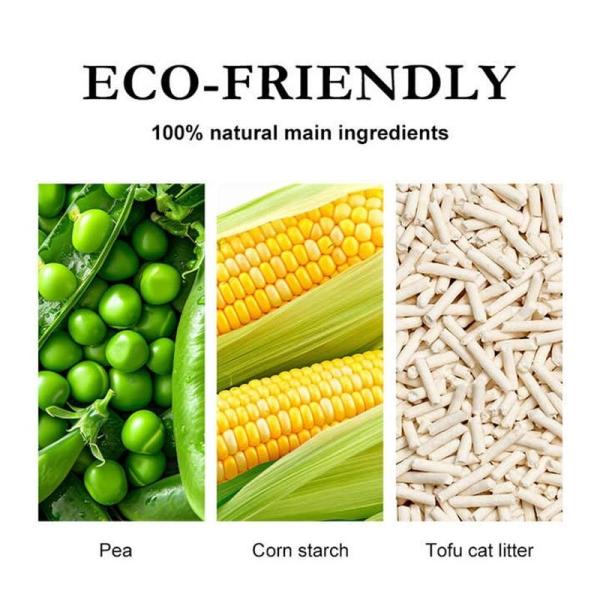 Natural Dust Free Fast Clumping Tofu Cat Litter Plant Biodegradable Flushable