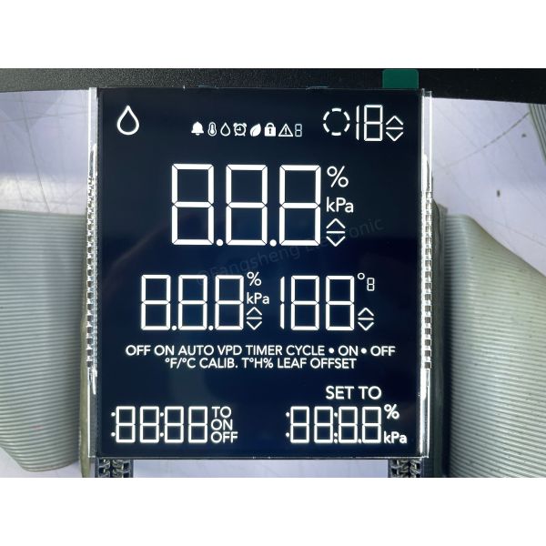 Custom White Backlight Screen Digital Thermostat LCD Display VA Seven Segment Panel