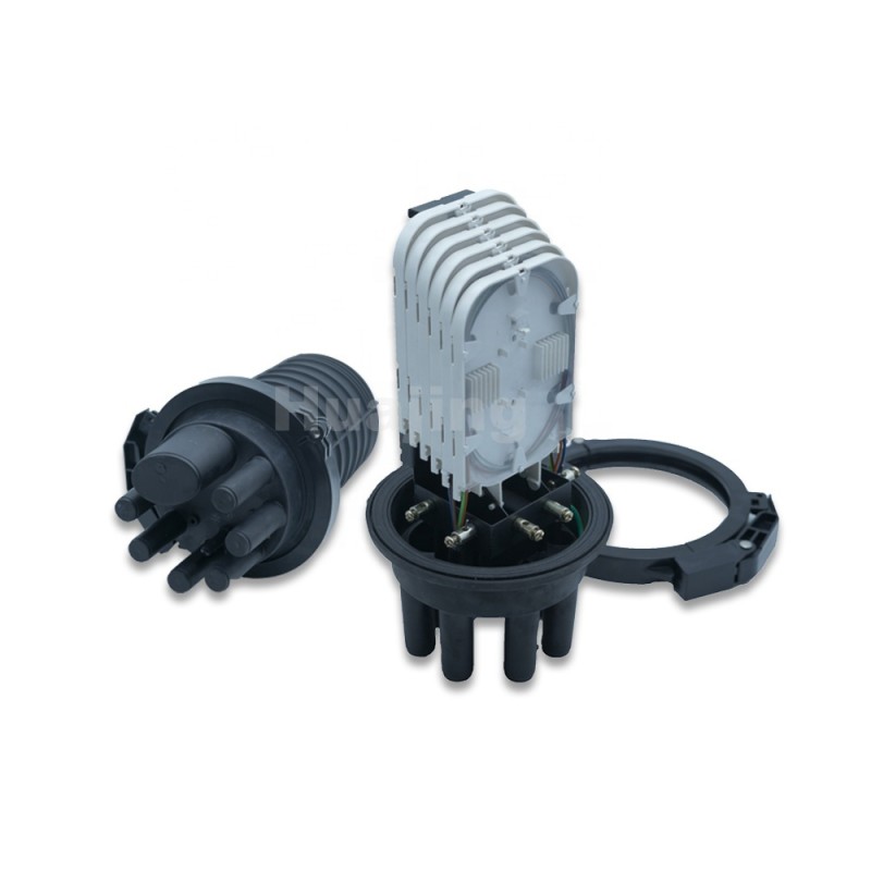 Cable Splice Box 144 Cores 7 Ports Vertical Optical Heat Shrinkable Sealing IP68 Protection