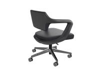 23,2 KGS Sillón Ejecutivo Respaldo Bajo Giratorio Negro Reposabrazos Fijo BIFMA