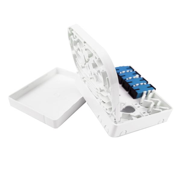 FTTH Network Indoor 4 Cores SC UPC Plastic Fiber Optic Faceplate Socket Panel in Gray