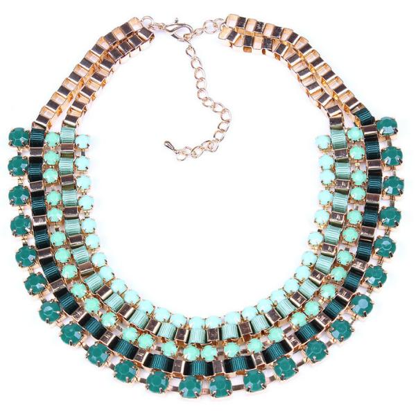 ZARA fashion models with manual compiled clip multicolor diamond necklace wholesale