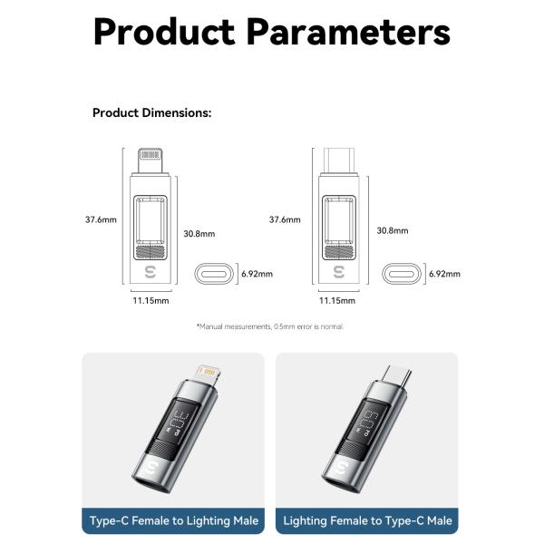 ESSAGER ES-OTG25 USB C To Lightning OTG Adapter For Apple IPhone