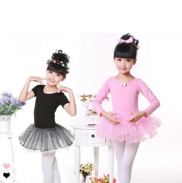 girl's dance tutus veil bitter fleabane dress costumes with short or long sleeve to choose