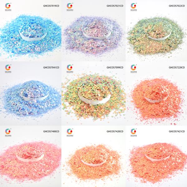Irregular Chameleon Iridescent Blue Chunky Glitter In Bulk High Flash Cosmetic Grade