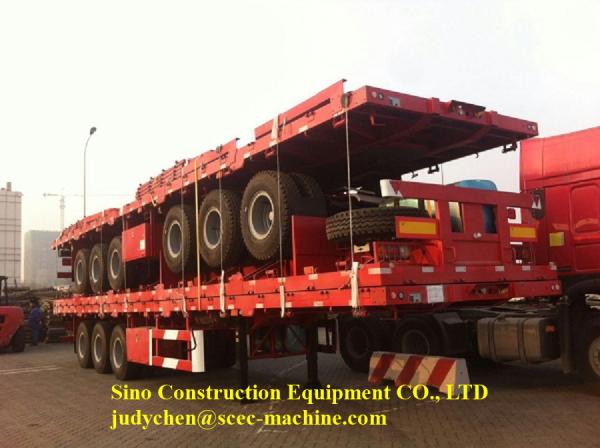 Tri Axles Heavy Duty Semi Trailers Flat Bed Semi Enclosed Car Trailer Loading 40t