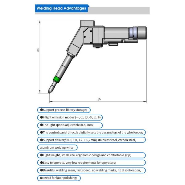 soudeuse tenue dans la main de laser de fibre de machine de soudure au laser 2000W pour l'aluminium de cuivre