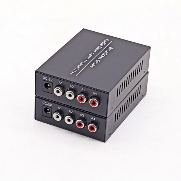 Industrial Bidirectional RCA Audio Extender 2 Channel Fiber Optic Extender