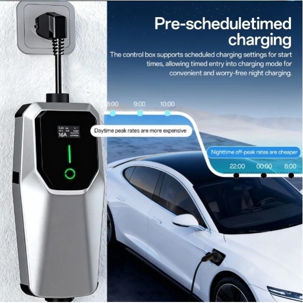Portable EV Car Charger Designed for Easy with Eight Current Settings Real Time Power Monitoring and Compact Lightweight Form Factor
