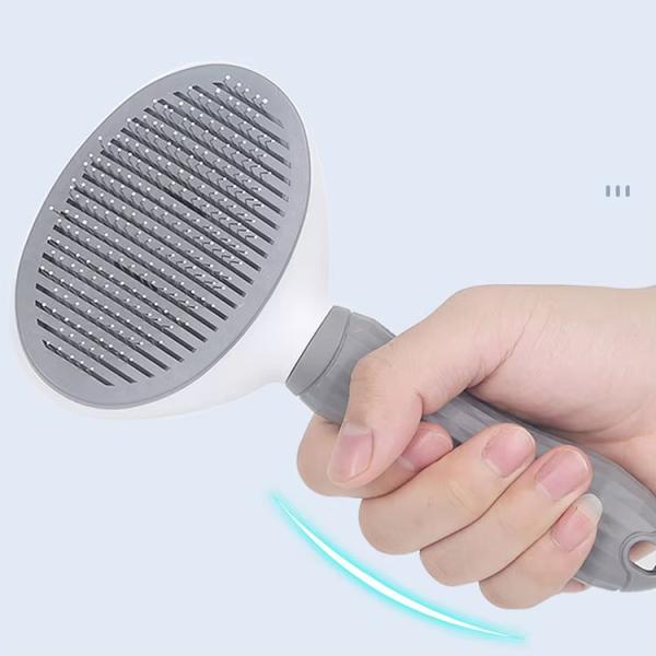 Blue / Pink / Gray Pet Grooming Brushes Self Cleaning Cat Slicker Brush