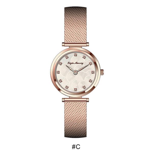 Stainlesss Steel 34mm Women Alloy Quartz Watch Water Resistant 3-5 ATM