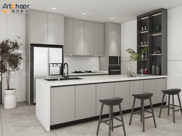 Modern Kitchen Furniture Kitchen Cabinet Set with Outdoor BBQ Design and Sofa Close Hinges