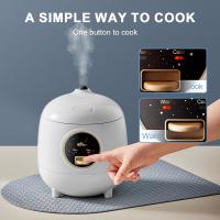 Mini cozinha de arroz 2,5 xícaras não cozido, revestimento de cerâmica saudável cozinha de arroz portátil, cozinha de arroz de viagem de 1,2 L pequeno