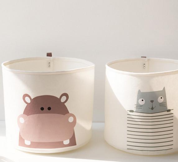 Canvas Baby Clothes Felt Storage Basket 35*40cm OEM ODM
