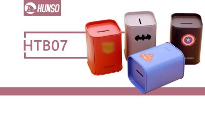 Cylinder Personalized Tin Containers , Square Tin Cans With Lids Money Saving
