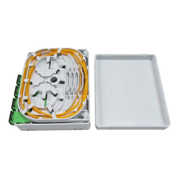 4 Cores Indoor ABS+PC FTTH  white color Optical Terminal Box With SC LC Adaptor For 3.0*2.0mm Drop Cable