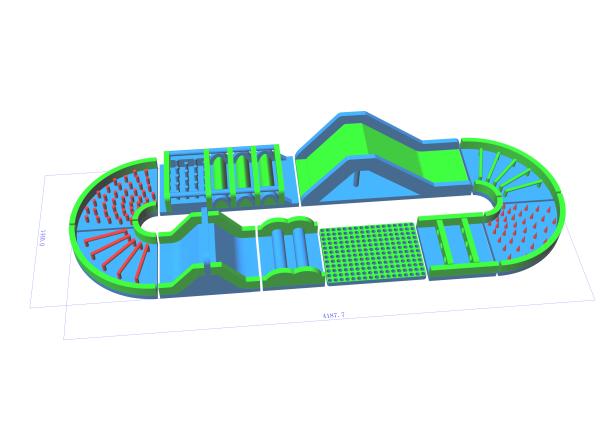 Outdoor commercial adult gaint inflatable obstacle course kids bouncer castle with blowers  PO-0522