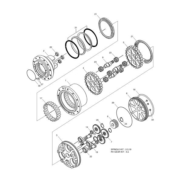 АССИ прибора перемещения 2401-9232 приложенное к конечной передаче 55 экскаваторов Доосан ДС55 солнечной