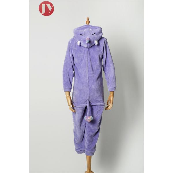 Fashionable high quality fabric girls unicorn hooded onesie pajamas jumpsuit Cartoon Sleepwear