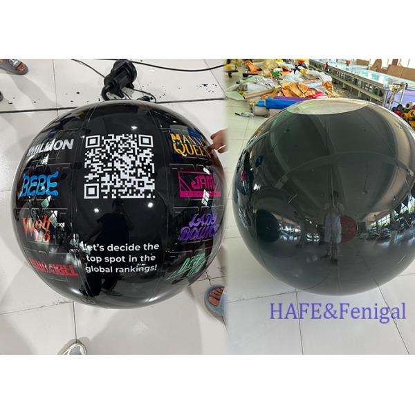 Espejo personalizado de inflables de publicidad de la bola de espejo colgado con patrones publicitarios impresos y logotipos